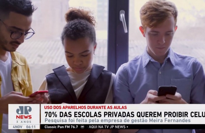 PESQUISA MEIRA FERNANDES sobre USO DO CELULAR NA ESCOLA é destaque na JOVEM PAN 